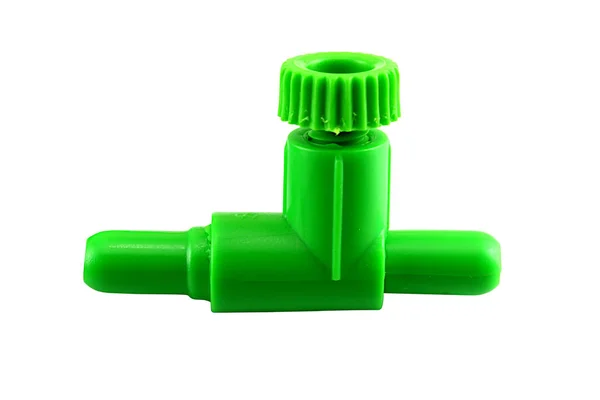 stock image A green aquarium air pressure control valve on a white background.