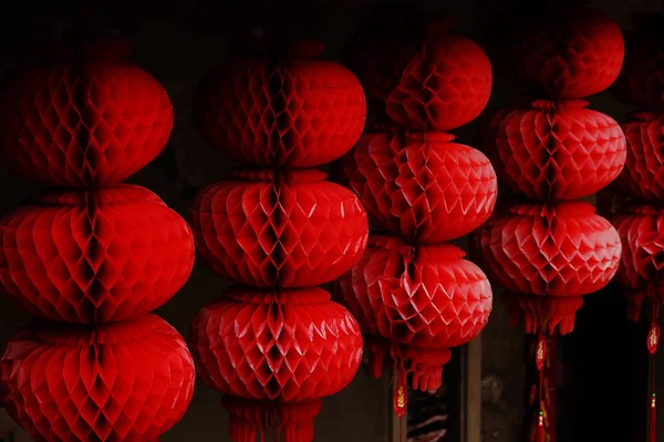 Lanterne Rouge Dans Style Chinois — Photo
