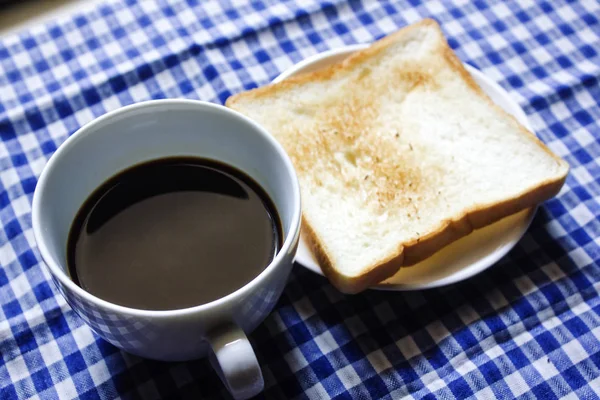Toast Dan Black Coffee Glass — Stok Foto