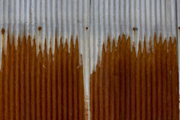 Old Rusted Zinc Sheet Use Long Time — Stock Photo, Image