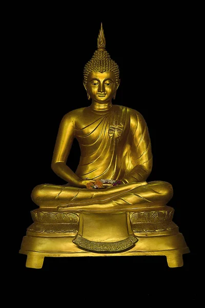 Zlatý Buddha Sedící Náhradní — Stock fotografie