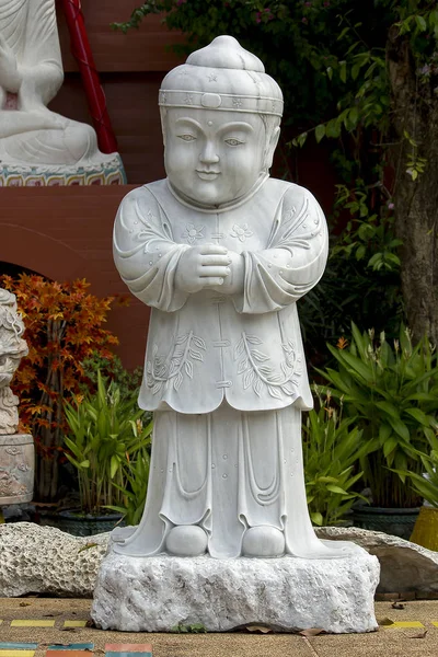 Kinderstatue Aus Marmor Geschnitzt Einzigartig China — Stockfoto