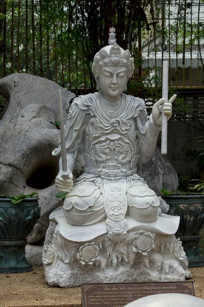 Chińskich Bogów Rzeźbione Białego Marmuru — Zdjęcie stockowe