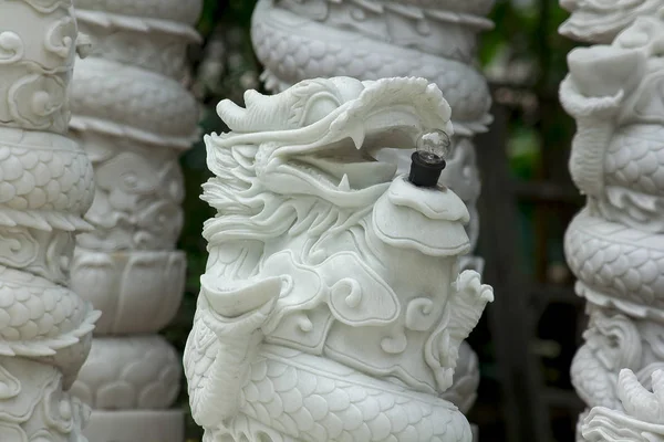 Chinese Dragon Head Carved Marble — Stock Photo, Image