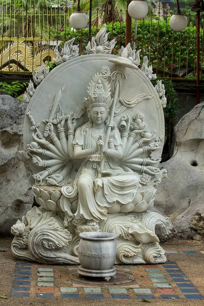 Chinesische Götter Aus Weißem Marmor Geschnitzt — Stockfoto