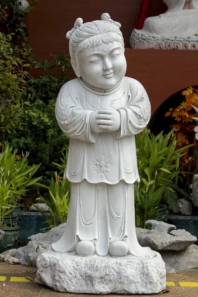 Estátua Esculpida Mármore Estilo Chinês — Fotografia de Stock