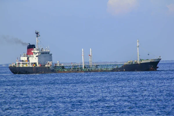 Großer Tanker Meer Verankert — Stockfoto