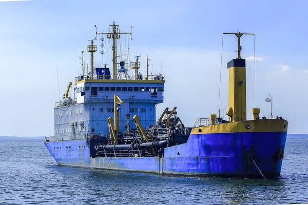 Großer Tanker Meer Verankert — Stockfoto