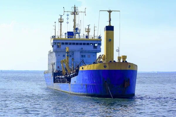 Großer Tanker Meer Verankert — Stockfoto