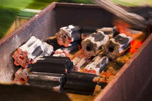 Das Holzkohlefeuer Ist Heiß Ofen — Stockfoto