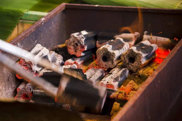 Das Holzkohlefeuer Ist Heiß Ofen — Stockfoto