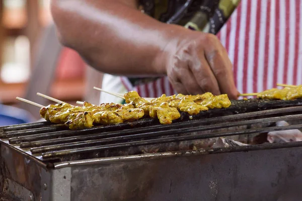 Satay Pork Grilled Stove — Stock Photo, Image