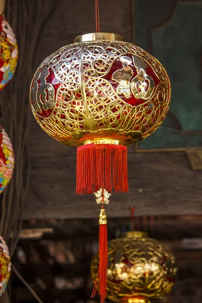 Lanternas Chinesas Penduradas Acima — Fotografia de Stock