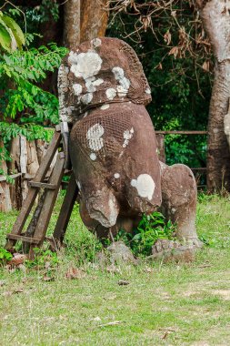 Khmer style lion in the area of Bung Mealea Castle