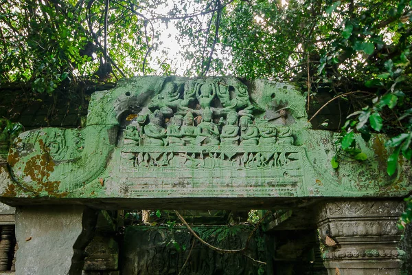 Stone carvings in the old castle of Cambodia