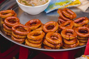 Donut şeker Tay tarzı gıda ile tepesinde