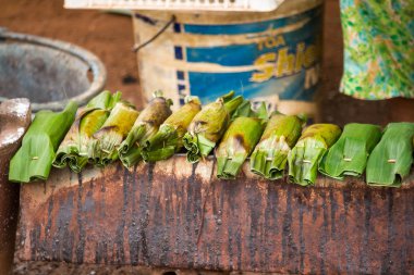 Soba üzerinde yapışkan pirinç tost