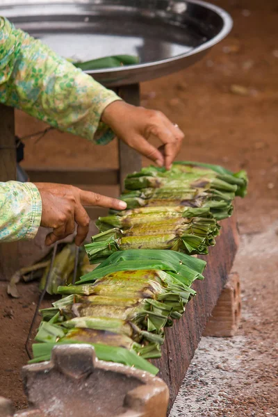 Torrada Arroz Pegajosa Fogão — Fotografia de Stock