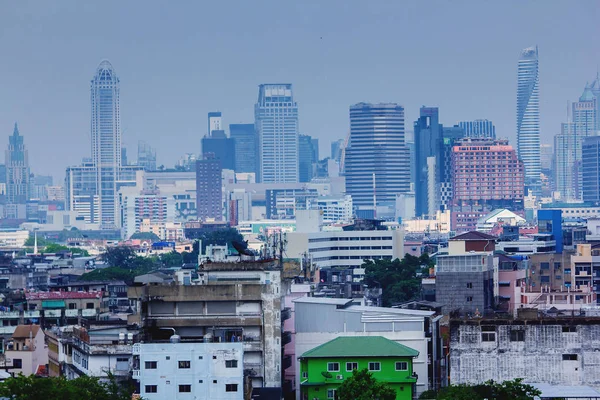 Peisajul Adăposturilor Comunitare Clădirilor Înalte Din Bangkok Thailanda — Fotografie, imagine de stoc