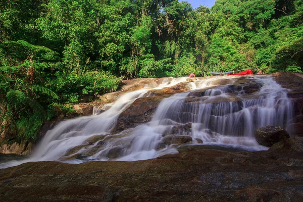 Nan Sung Vodopád Atrakcí Pro Ekologické Turistiku Provincii Phatthalung Thajsku — Stock fotografie