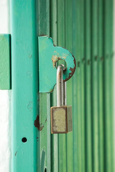 Llave Cerradura Está Bucle Acero — Foto de Stock