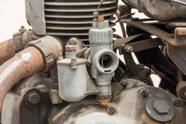 Carburatore Vecchio Nel Motore Auto Antica Molti Anni — Foto Stock