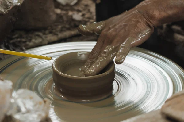 Изготовление Керамики Вручную Сделать Контейнер — стоковое фото
