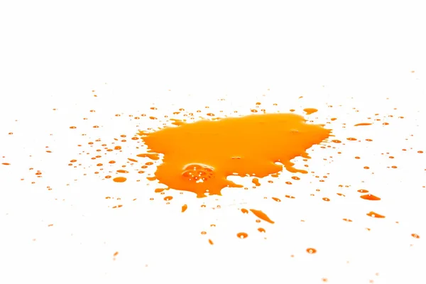 Pomerančové Kapky Vody Stříkající Bílé Pozadí — Stock fotografie