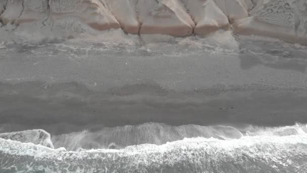 Пляж Влікада Острови Циклоде Греція Грецький Чорний Піщаний Пляж Острові — стокове відео