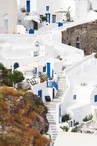 Tradycyjne Detale Architektury Miejscowości Oia Wyspie Santorini Grecja — Zdjęcie stockowe