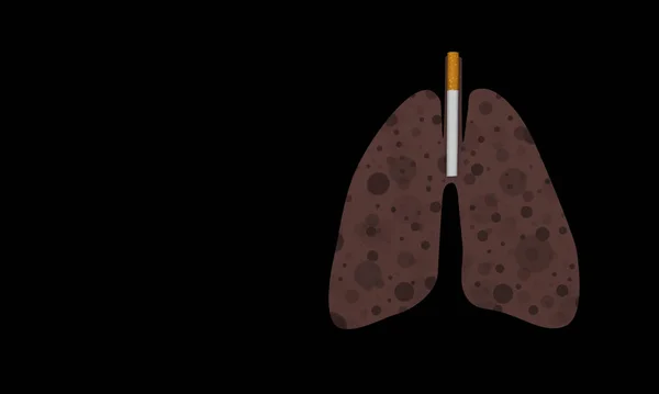 Stop Smoking Concept Cigarette Lung Smoker Full Black Dots Illustration — Stock Photo, Image