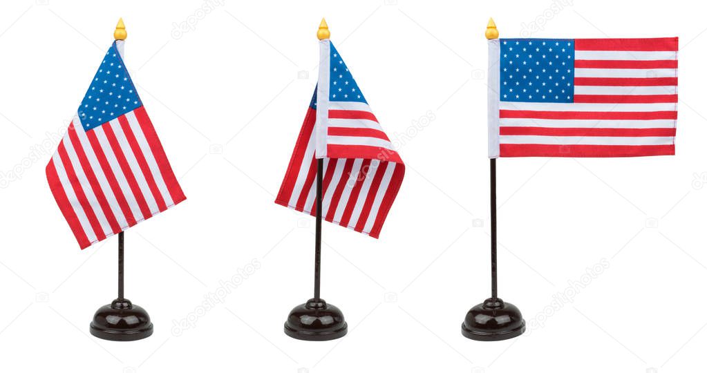 United States of America flag, isolated on white background with clipping path
