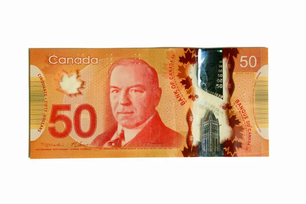 Montreal Quebec Canada Dec 2018 Nahaufnahme Eines Fünfzig Kanadischen Dollarscheins Stockbild