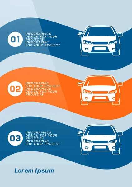 Folheto Design Banner Web Com Ícone Carro Ilustração Vetorial —  Vetores de Stock