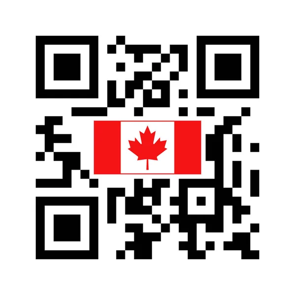 Smartphone Läsbar Koden Med Kanada Flaggikonen Vektorillustration — Stock vektor
