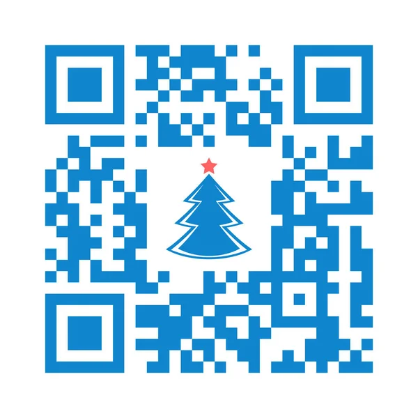 Smartphone Lesbaren Code Frohe Weihnachten Mit Weihnachtsbaum Symbol Vektorillustration — Stockvektor