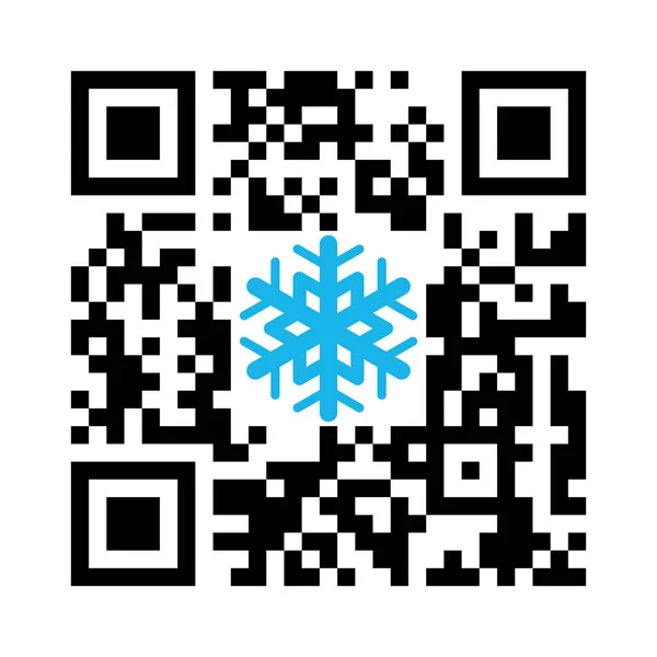 Smartphone Readable Code Merry Christmas Snowflake Icon Vector Illustration — Stock Vector