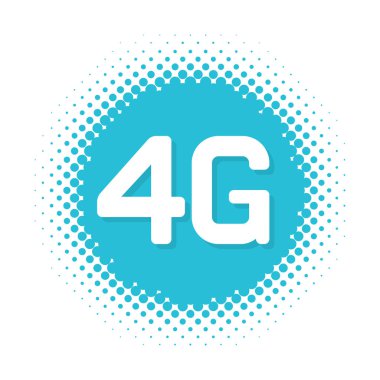 yarı ton simgesine 4g yuvarlak şekli. Vektör çizim