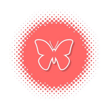 Yarı ton simgesine kelebek şekli yuvarlak. Vektör çizim