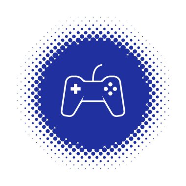 Yarı ton simgesine oyun pedi yuvarlak şekli. Vektör çizim