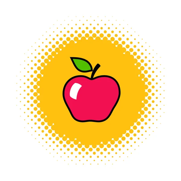 Ikonę Apple Pół Tonu Okrągły Kształt Ilustracja Wektorowa — Wektor stockowy