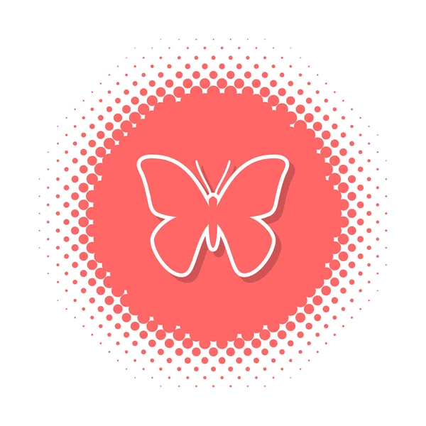 Icono Mariposa Forma Redonda Medio Tono Ilustración Vectorial — Archivo Imágenes Vectoriales