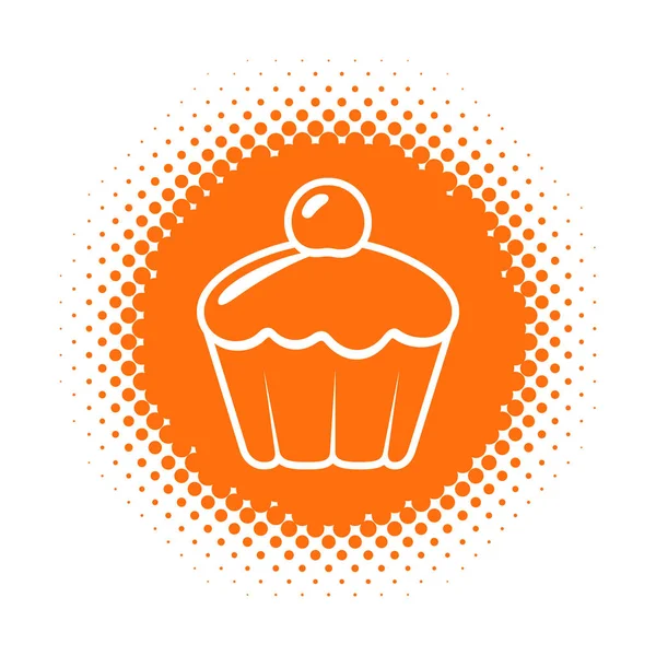 Cupcake Εικονίδιο Μισό Τόνο Στρογγυλό Σχήμα Εικονογράφηση Διάνυσμα — Διανυσματικό Αρχείο