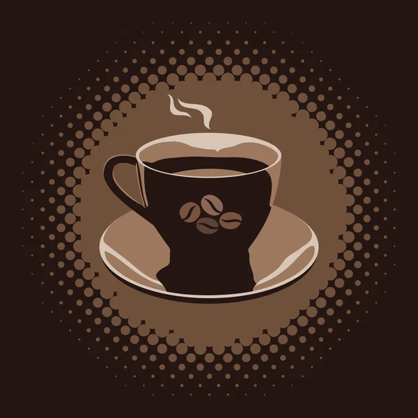 Šálek Kávy Ikonu Pozadí Polovina Tón Vektorové Ilustrace — Stockový vektor
