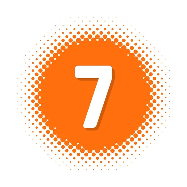 Número Sete Forma Redonda Meio Tom Ilustração Vetorial — Vetor de Stock