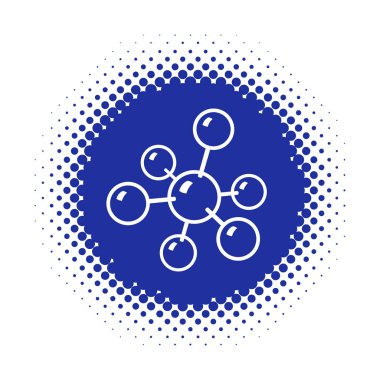 Yarı ton yuvarlak şekilli moleküler model simgesi