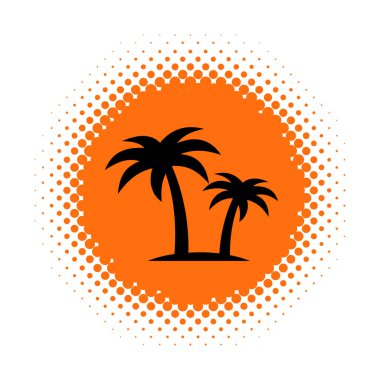 Yarı ton yuvarlak şekilli palmiye ağacı simgesi