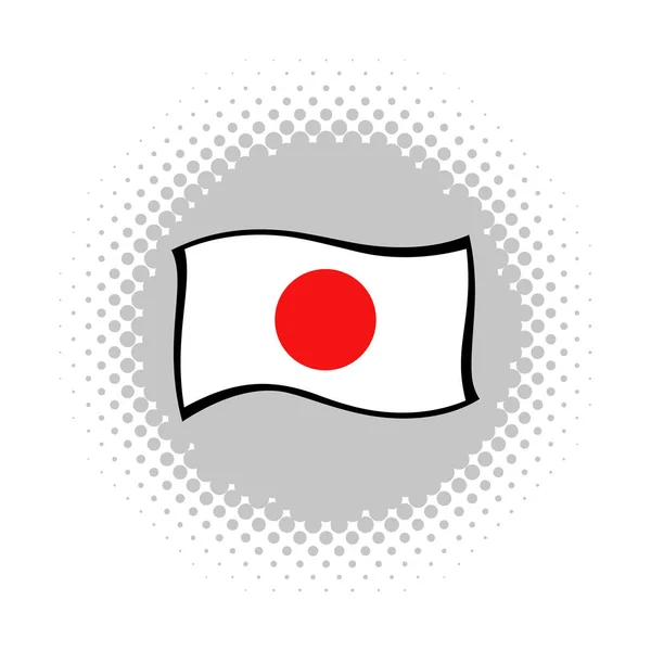 Флаг Японии на полутонах круглой формы — стоковый вектор