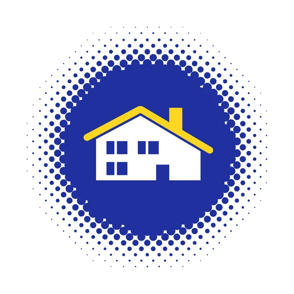 Icono de la casa en forma redonda de medio tono — Vector de stock