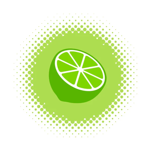 Ikona limonki w kształcie okrągłego półtonu — Wektor stockowy